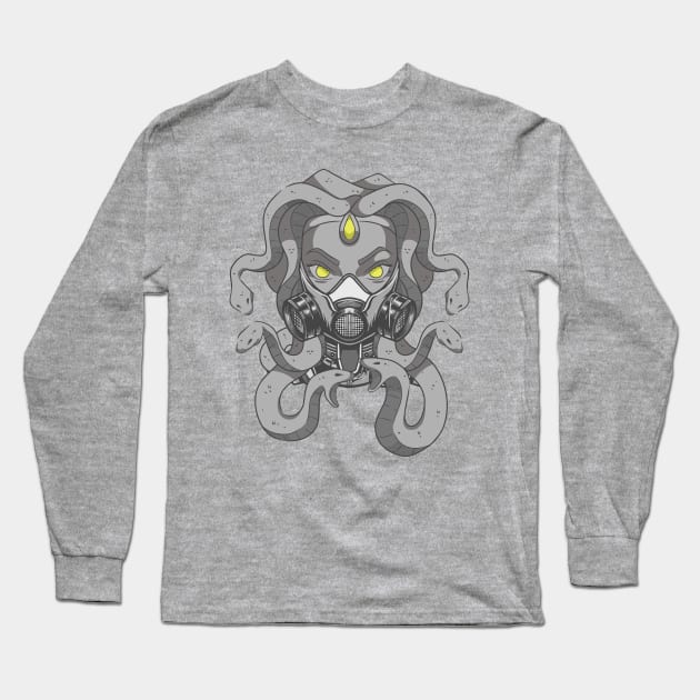 Cyber Medusa Long Sleeve T-Shirt by Bruno Pires